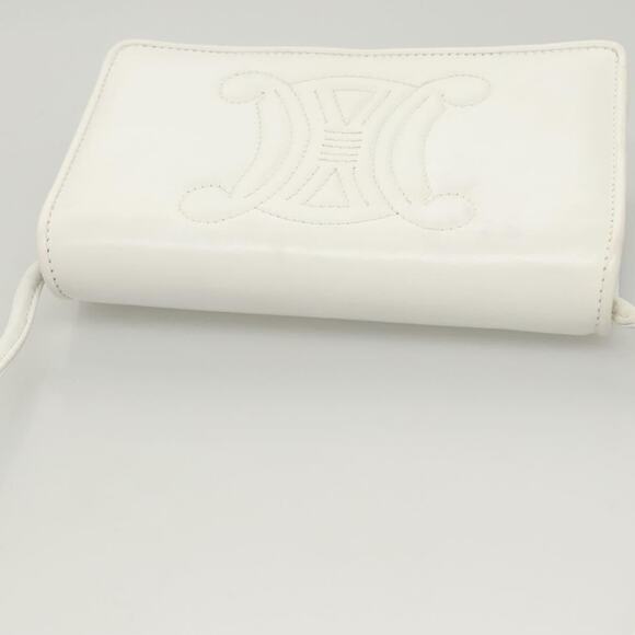 CELINE Shoulder Bag Leather White Gold - Picture 6 of 13